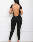 Second Skin Short Sleeve Open Back Jumpsuit - The Active Avenue