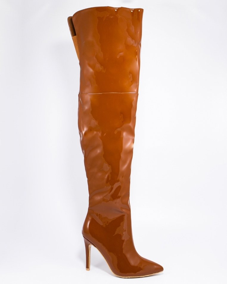 India Patent Leather Thigh High Boots - The Active Avenue