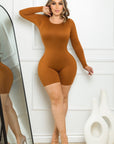Second Skin Long Sleeve Open Back Romper - The Active Avenue