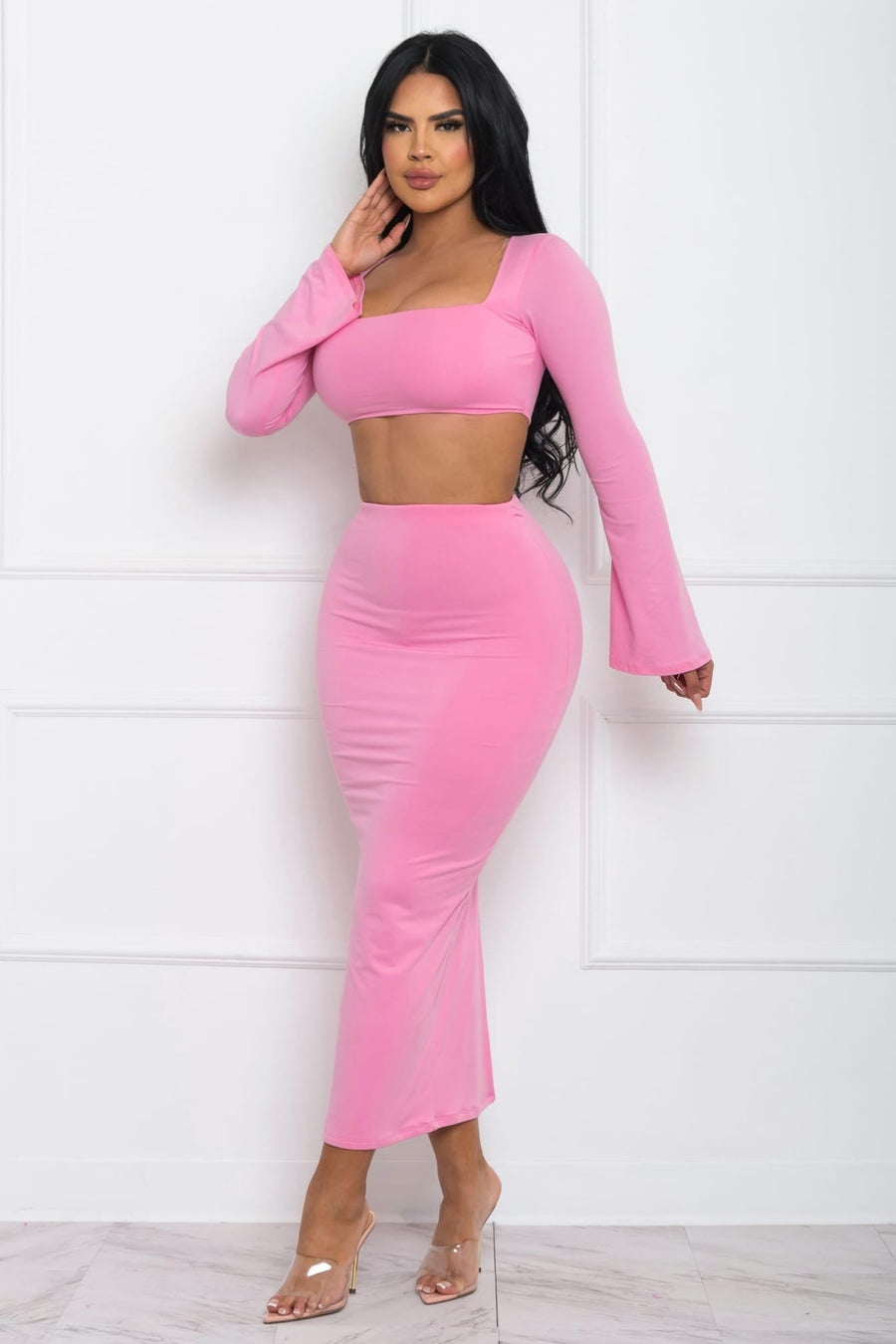 Second Skin Long Sleeve Skirt Set - The Active Avenue