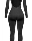 Second Skin Open Back Long Sleeve Jumpsuit - The Active Avenue